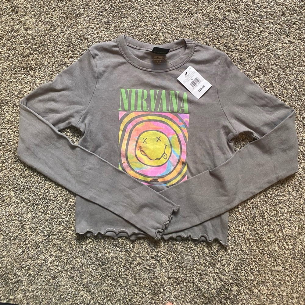 NWT Girls Cotton On Nirvana long sleeve shirt Small